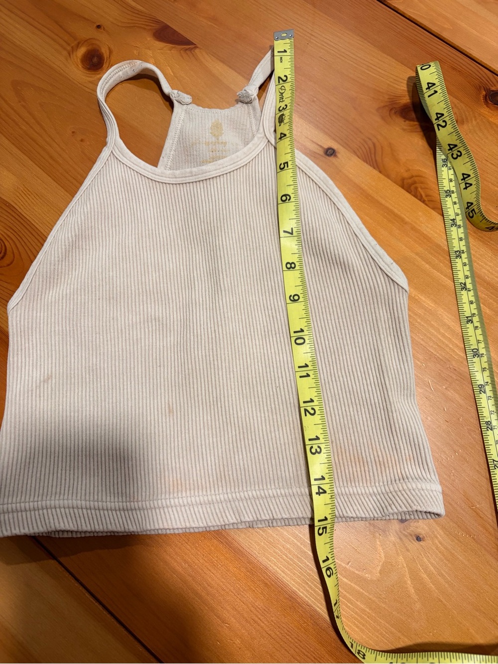 Free People Happiness Runs Ribbed Cropped Tank Top - Light Cream Beige - Picture 9 of 9